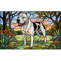 Happy American Staffordshire Terrier in a Sunlit Glade
