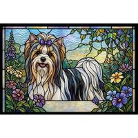 Yorkshire Terrier in a Flower Garden
