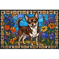 Chihuahua in a Sunny Garden Custom Pet Portrait