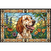 English Springer Spaniel in Floral Garden