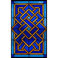Cobalt and Gold Geometric Interlace