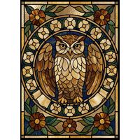 Wise Owl with Floral Wreath