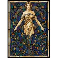 Maiden with Botanical Flourishes