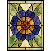 Blue and Amber Floral Medallion