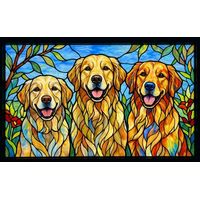 Three Golden Retrievers in the Sunshine Custom Pet Portrait