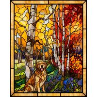 Golden Retriever in Autumn Woods