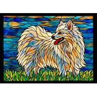 American Eskimo Dog in the Meadow Custom Pet Portrait