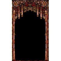 Gothic Archway in Crimson and Gold