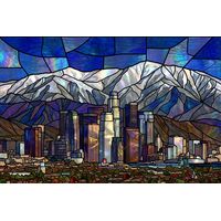 Los Angeles Skyline with Mountain Backdrop