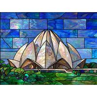 Lotus Temple in Shimmering Blues