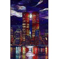 Twin Towers Skyline at Night