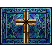 Golden Cross in Cobalt and Teal