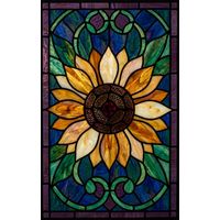 Radiant Sunflower in Blue and Emerald