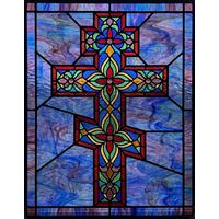 Eastern Orthodox Cross in Azure