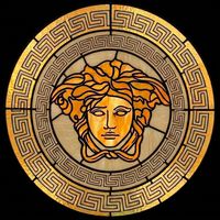 Medusa Head in Golden Greek Key