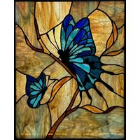 Blue Butterflies on Branch