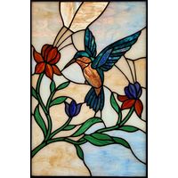 Hummingbird in Flight with Vibrant Florals