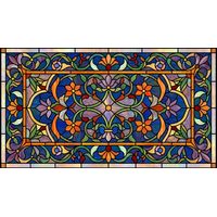 Floral Filigree in Cobalt and Amber