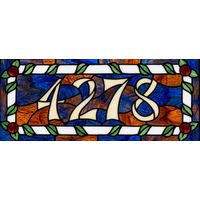 Custom Address Plaque in Cobalt and Amber