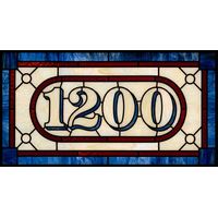 Custom House Number in Cream, Red, and Cobalt