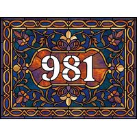 House Number in Amber and Cobalt.