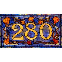 Address Numerals in Amber and Cobalt. Custom