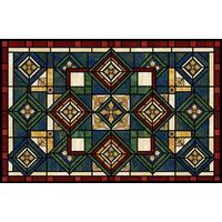 Geometric Floral Medallion in Deep Jewel Tones
