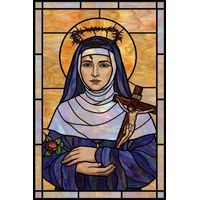 Saint Rita of Cascia with Crucifix and Rose