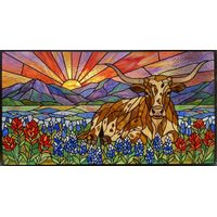 Longhorn in a Field of Bluebonnets