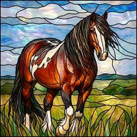 Galloping Paint Horse in the Meadow