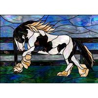 Galloping Piebald Horse