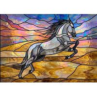 Rearing Horse in Radiant Sunset
