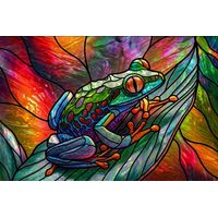 Red-Eyed Tree Frog in Vibrant Flora