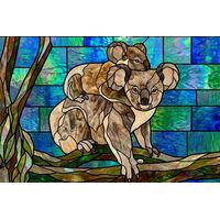 Koala Mother and Joey in the Eucalyptus