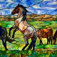 Wild Horses in a Meadow