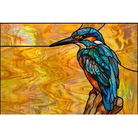 Kingfisher Perched at Sunset