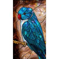 Blue Parakeet Perched on Rope
