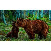 Grizzly Bear Mother and Cub in Forest