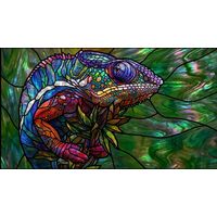 Iridescent Chameleon in Foliage