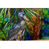Shoebill Stork in Tropical Foliage