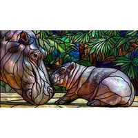 Hippopotamus Mother and Calf