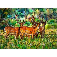 Stags in a Forest Meadow
