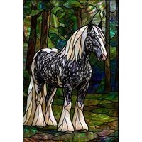 Dapple Grey Horse in the Forest