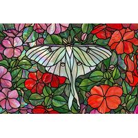Luna Moth in a Garden of Blooms