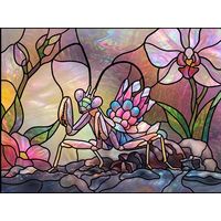 Iridescent Mantis in an Orchid Garden