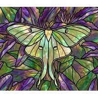 Luminous Luna Moth in Lavender and Lime