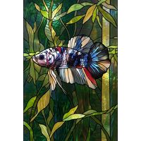 Betta Fish in Lush Aquatic Foliage