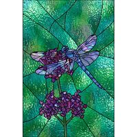Dragonfly Resting on Purple Blooms