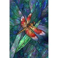 Iridescent Dragonfly on Leaf