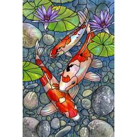 Koi Pond with Water Lilies